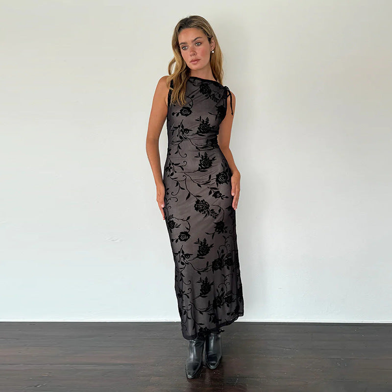 Damen Elegantes Spitzenmaxikleid mit floralem Muster Echo Archiv