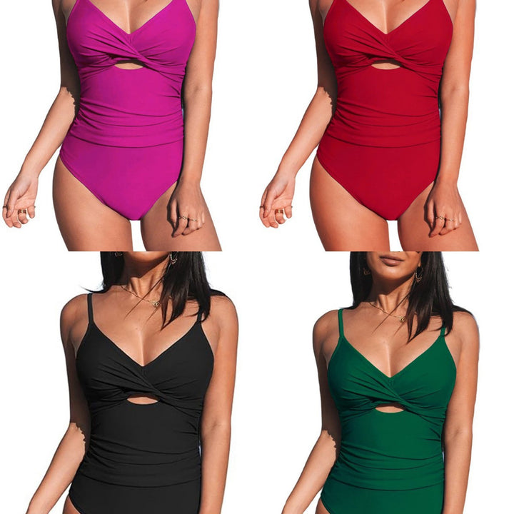 Damen Eleganter Einteiler-Badeanzug mit modischem Cut-Out Echo Archiv