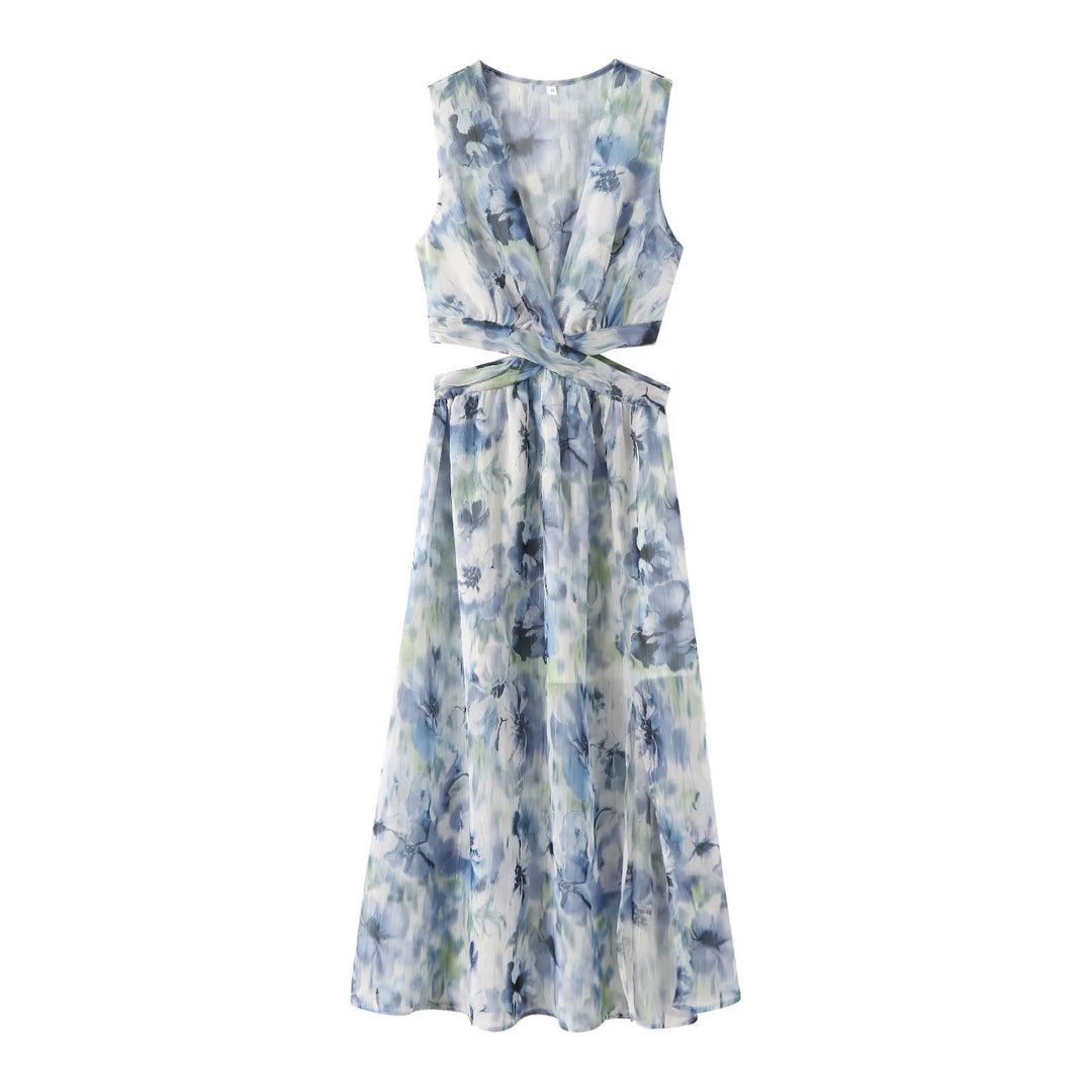 Damen Maxikleid mit elegantem, floralem Design und raffiniertem Rückenausschnitt Echo Archiv