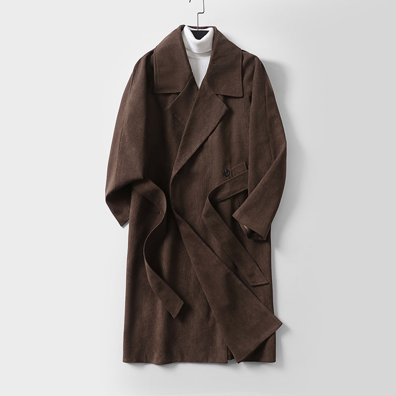 Damen Oversize-Mantel mit breitem Revers und Taillengürtel Echoarchiv