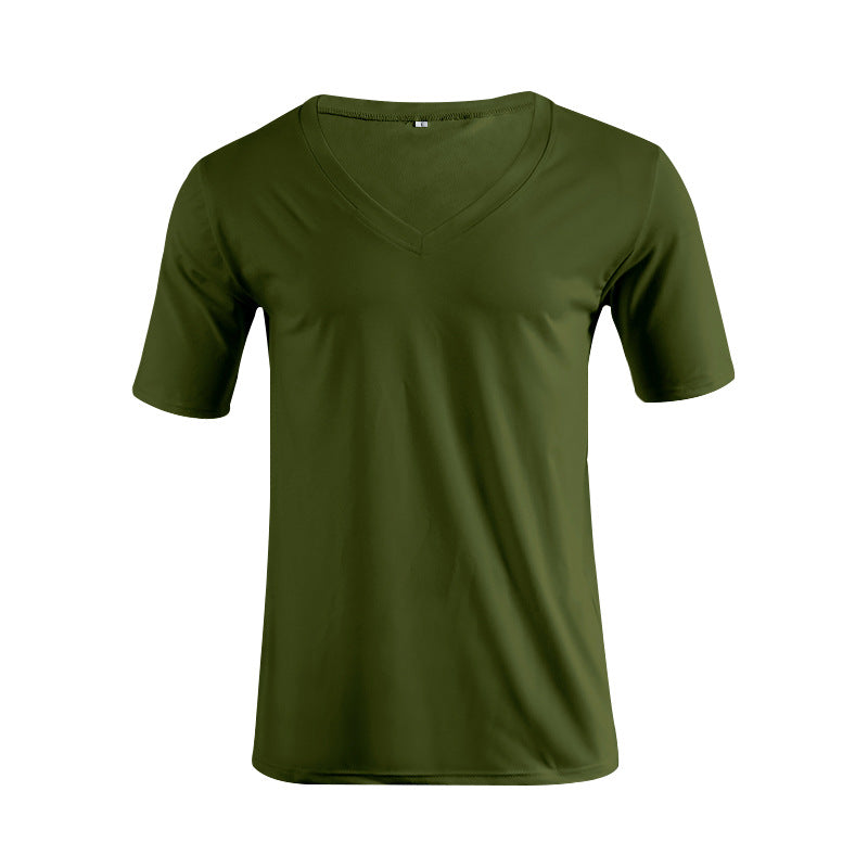 Herren nan V-Ausschnitt T‑Shirt aus feinem Jersey mit schmaler Silhouette und flachen Nähten Echo Archiv