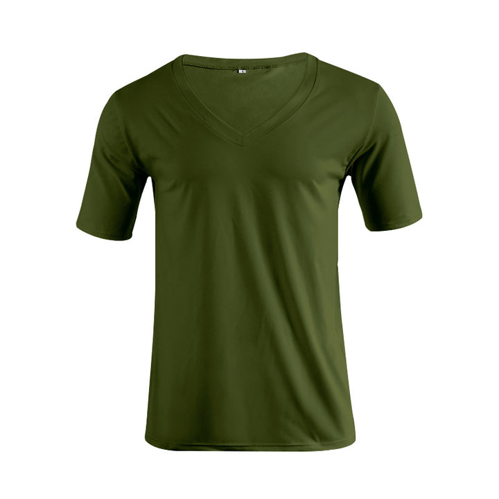 Herren nan V-Ausschnitt T‑Shirt aus feinem Jersey mit schmaler Silhouette und flachen Nähten Echo Archiv