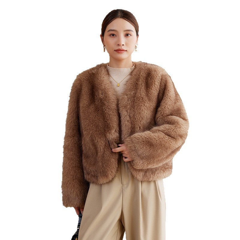Damen Eleganter Felljacke Echo Archiv