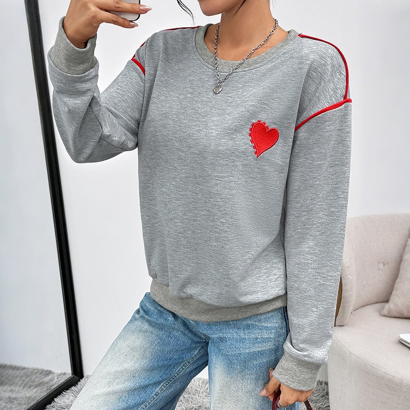 Damen Lässiger Pullover mit Herzdesign Echo Archiv
