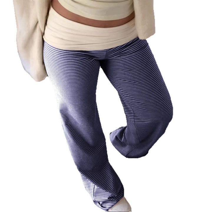 Damen nan weite Palazzo-Loungehose mit hohem Bund und elastischem Comfort-Stretch Echo Archiv