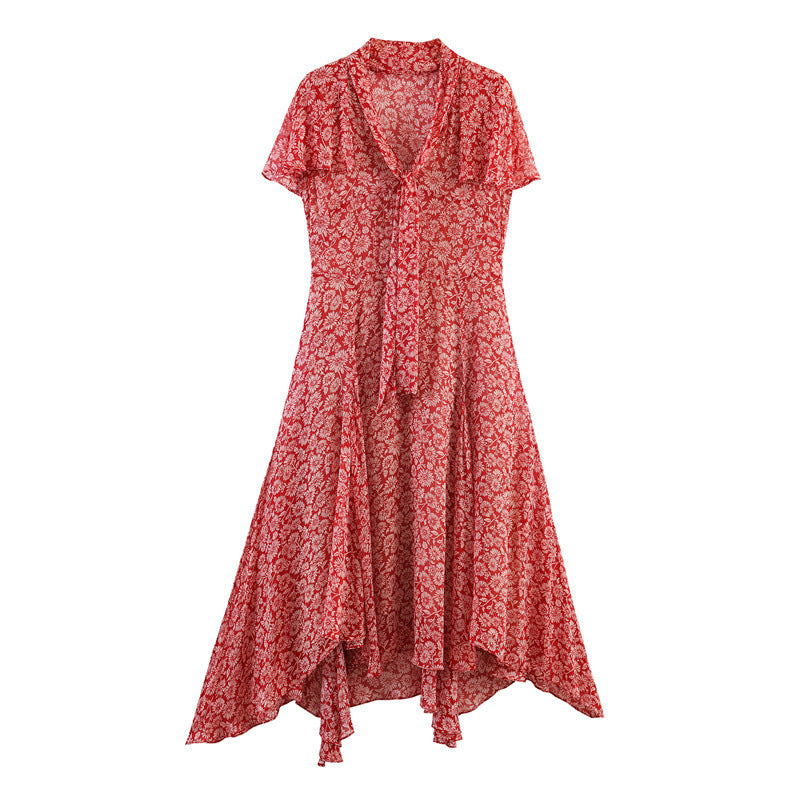 Damen Maxikleid mit verspieltem Blumenmuster und asymmetrischem Saum Echo Archiv