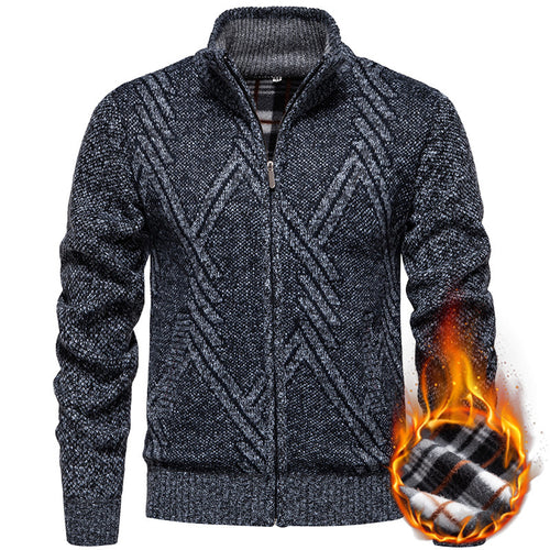 Herren Strickjacke mit strukturiertem Zopfmuster und praktischen Taschen Echoarchiv