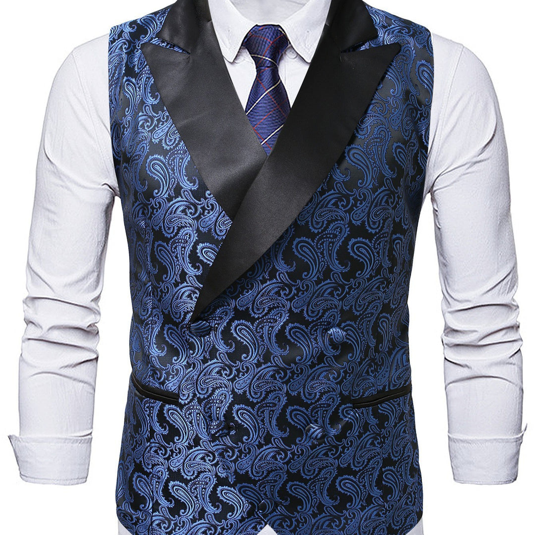 Herren elegante Brokatweste mit schimmerndem Satinrevers Echoarchiv