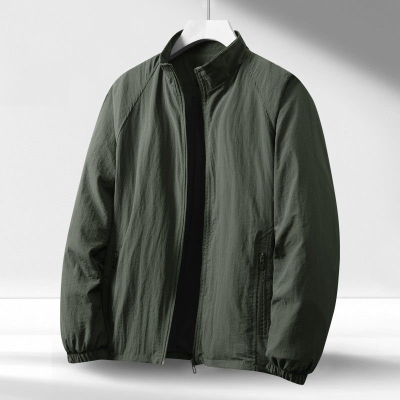 Herren Leichte winddichte Reißverschluss-Blousonjacke mit Stehkragen und elastischen Bündchen Echo Archiv