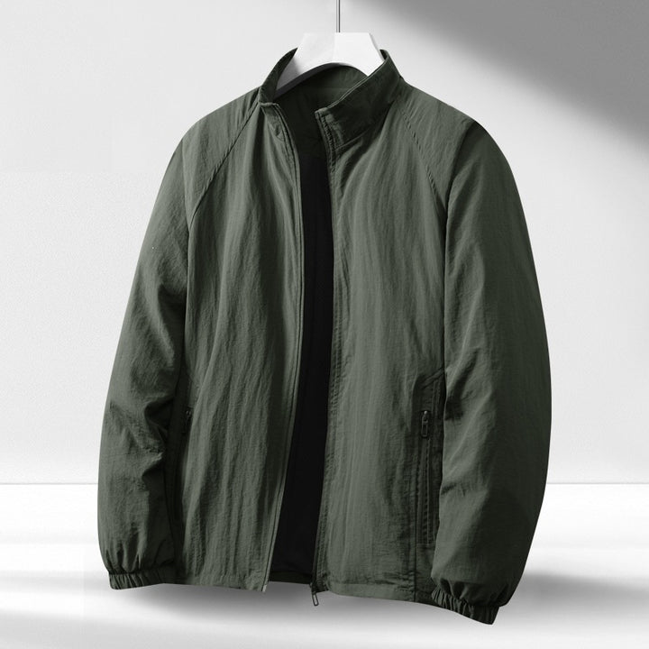 Herren Leichte winddichte Reißverschluss-Blousonjacke mit Stehkragen und elastischen Bündchen Echo Archiv