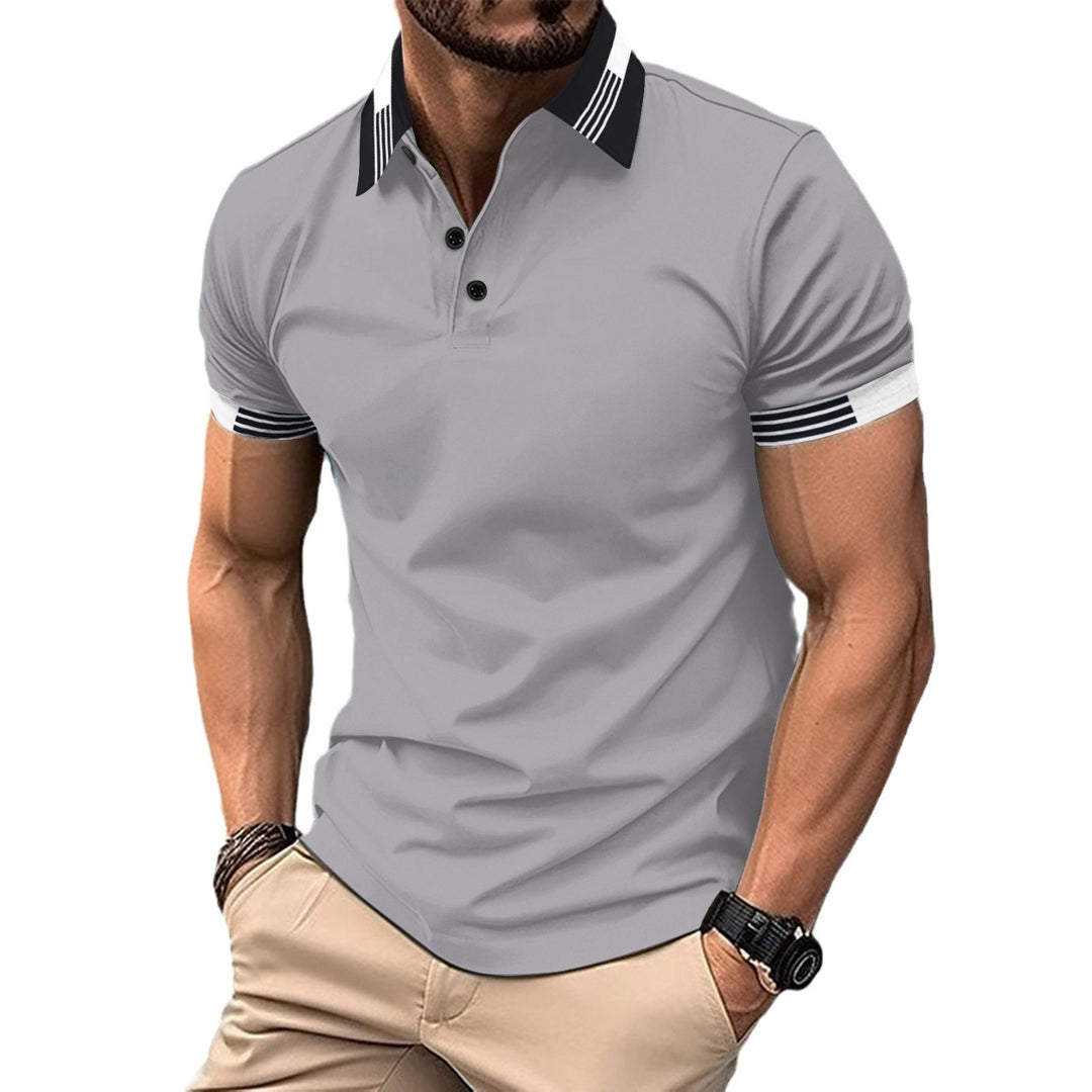Stylisches Kurzarm-Polohemd für Herren mit Kontrastbesatz Echoarchiv