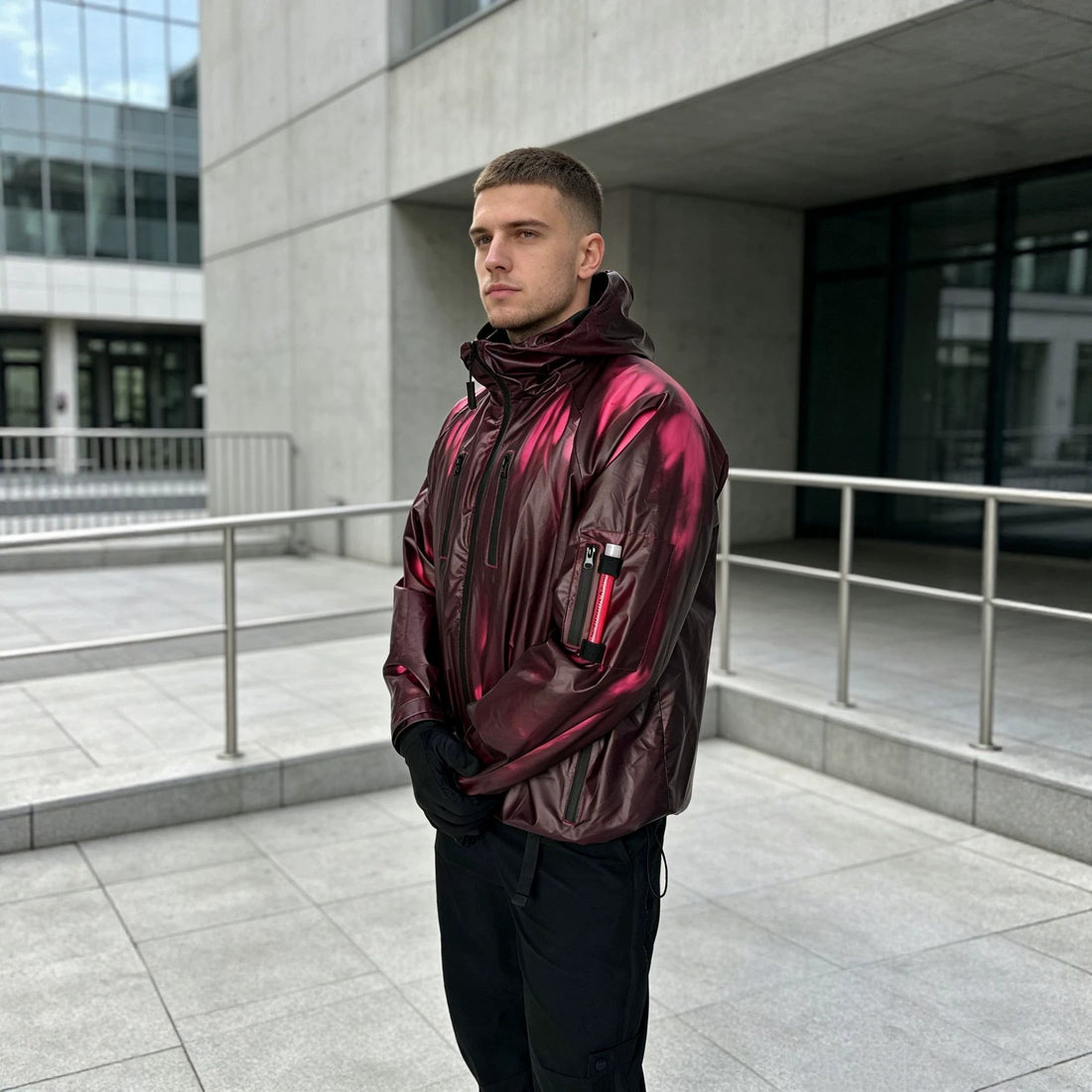 Herren Modische Langarmjacke mit Kapuze – Taviero