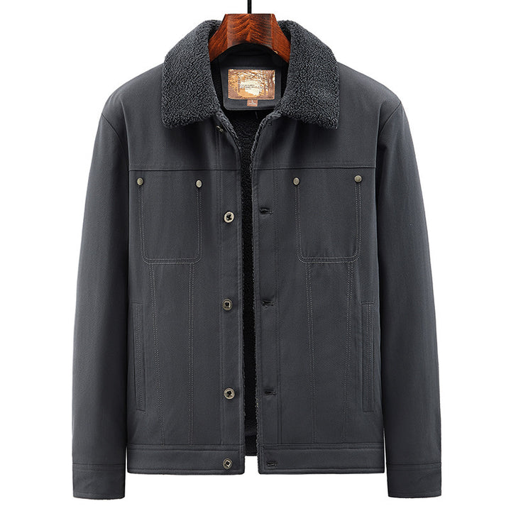 Herren Truckerjacke im Overshirt-Stil mit Sherpa-Futter und Hemdkragen Echo Archiv