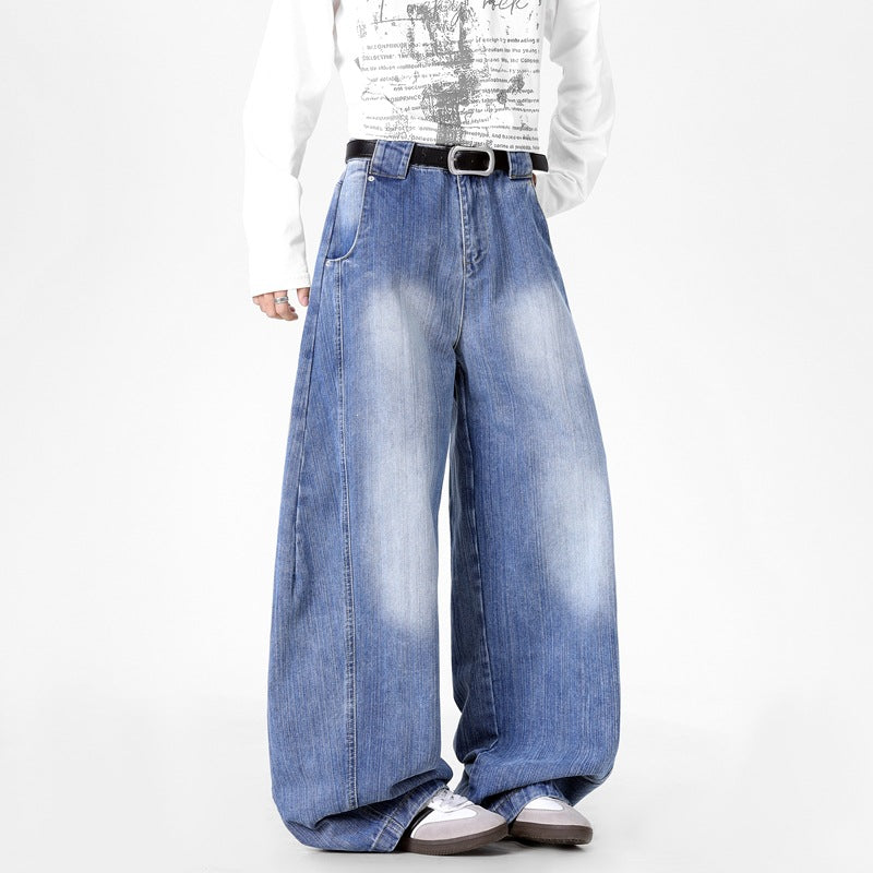 Herren Extraweite Baggy-Jeans mit extrem weitem Bein, tiefem Schritt & markanter Used-Waschung Echoarchiv