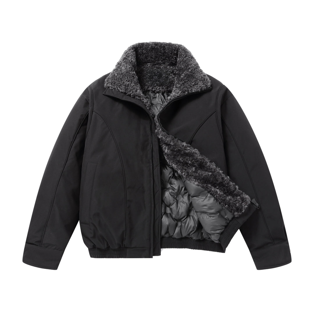 Herren Kurz geschnittene Thermobomberjacke mit hohem Teddykragen Echoarchiv