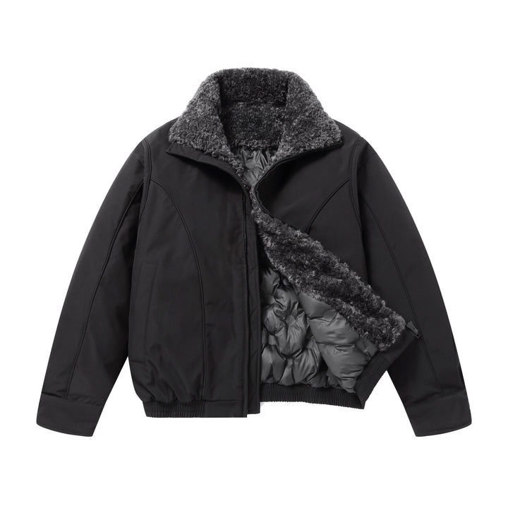Herren Kurz geschnittene Thermobomberjacke mit hohem Teddykragen Echoarchiv