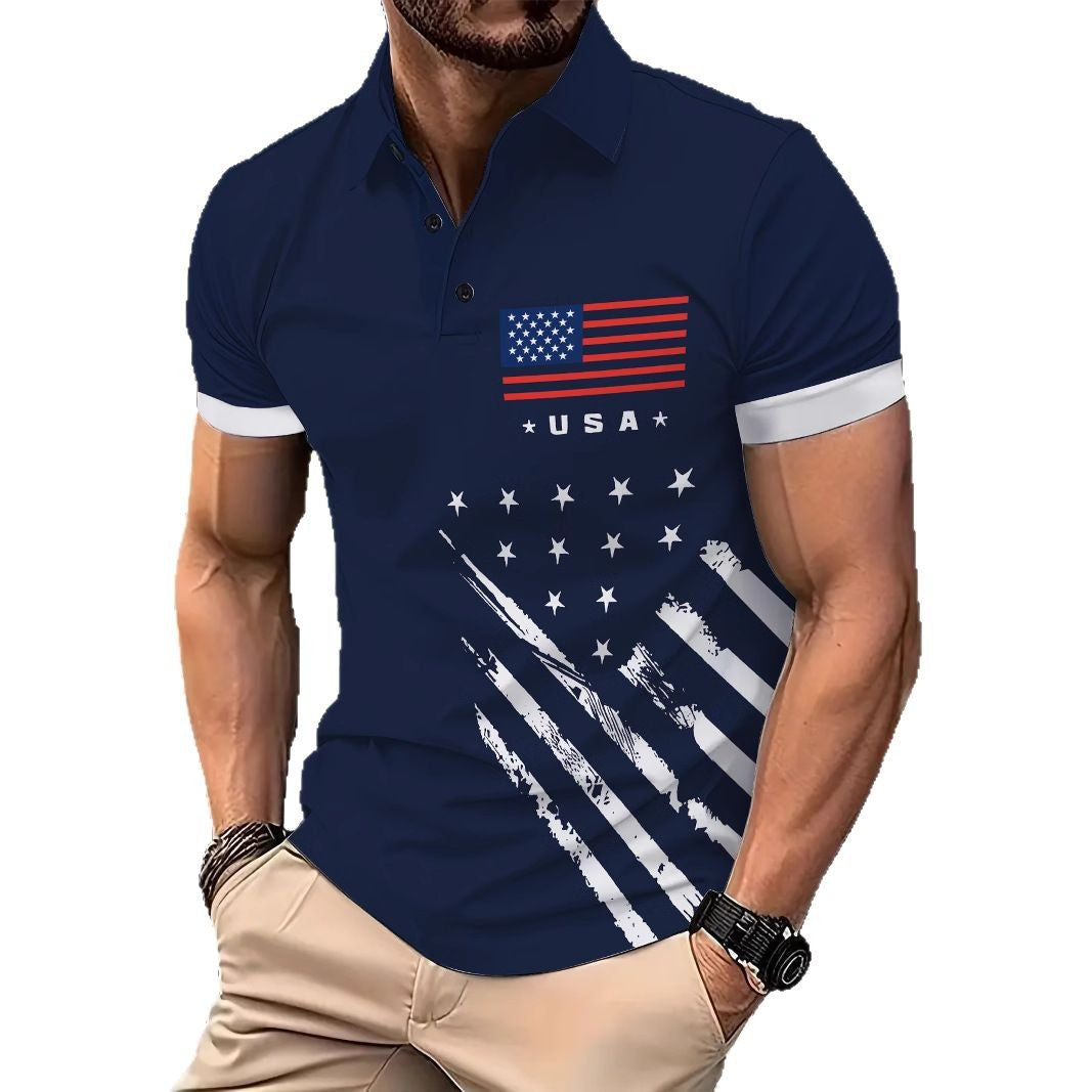 Herren Poloshirt mit stylischem Grafikdesign Echoarchiv
