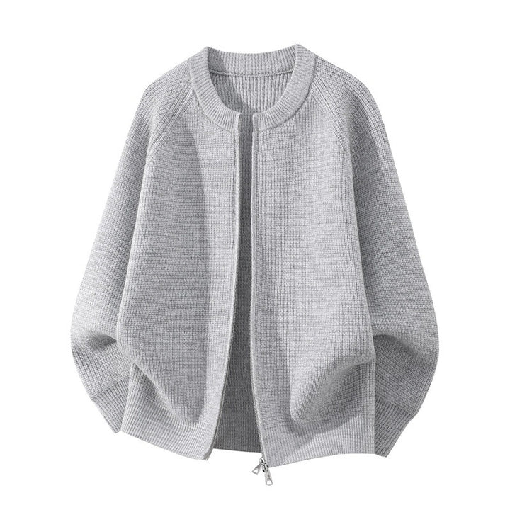 Damen Oversize-Strickcardigan mit Rundhals, Raglanärmeln und Zwei-Wege-Reißverschluss Echoarchiv