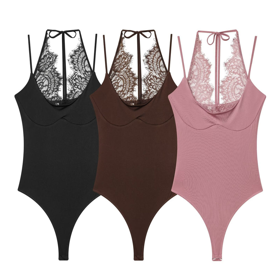 Damen Body mit zartem Spitzeneinsatz und verstellbaren Trägern Echo Archiv