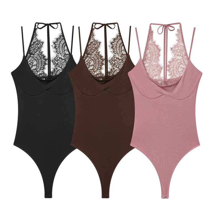 Damen Body mit zartem Spitzeneinsatz und verstellbaren Trägern Echo Archiv