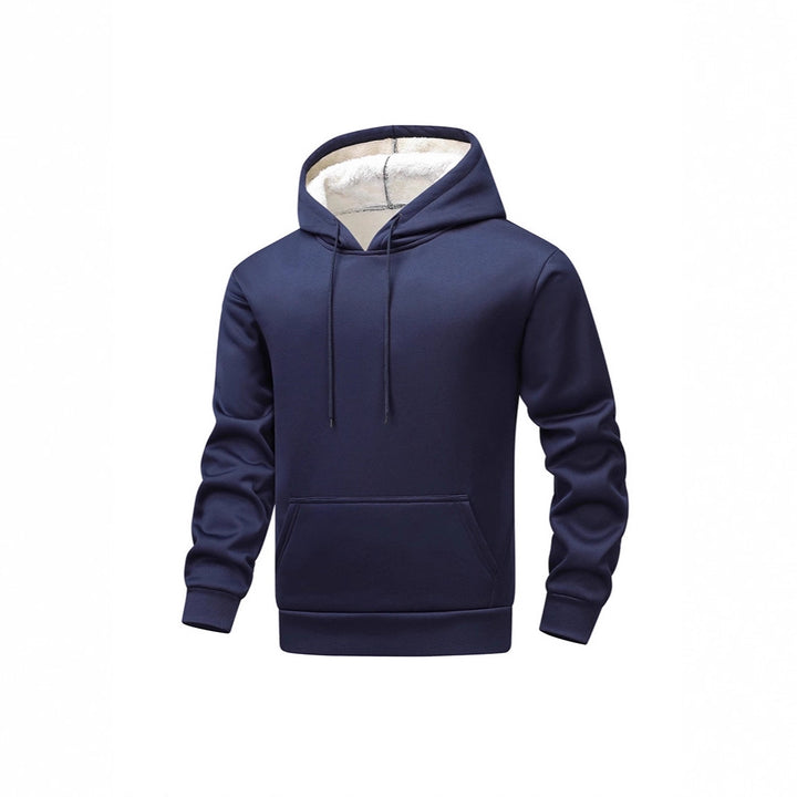 Herren Fleece-Kapuzenpullover mit Sherpa-Innenfutter und Kängurutasche – Cavarno