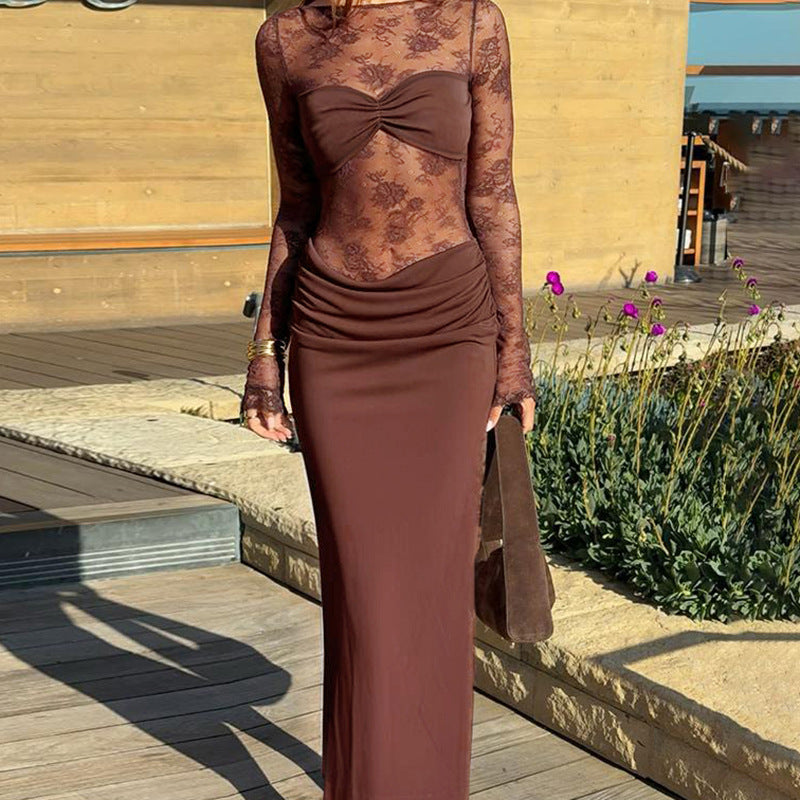 Damen Spitzenkleid mit figurbetontem Schnitt und eleganten Details Echo Archiv