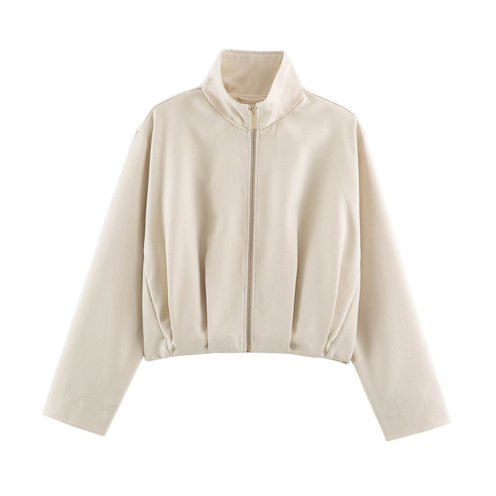 Damen Boxy-Cropped Blousonjacke mit hohem Stehkragen und taillennahem Gummizug Echo Archiv