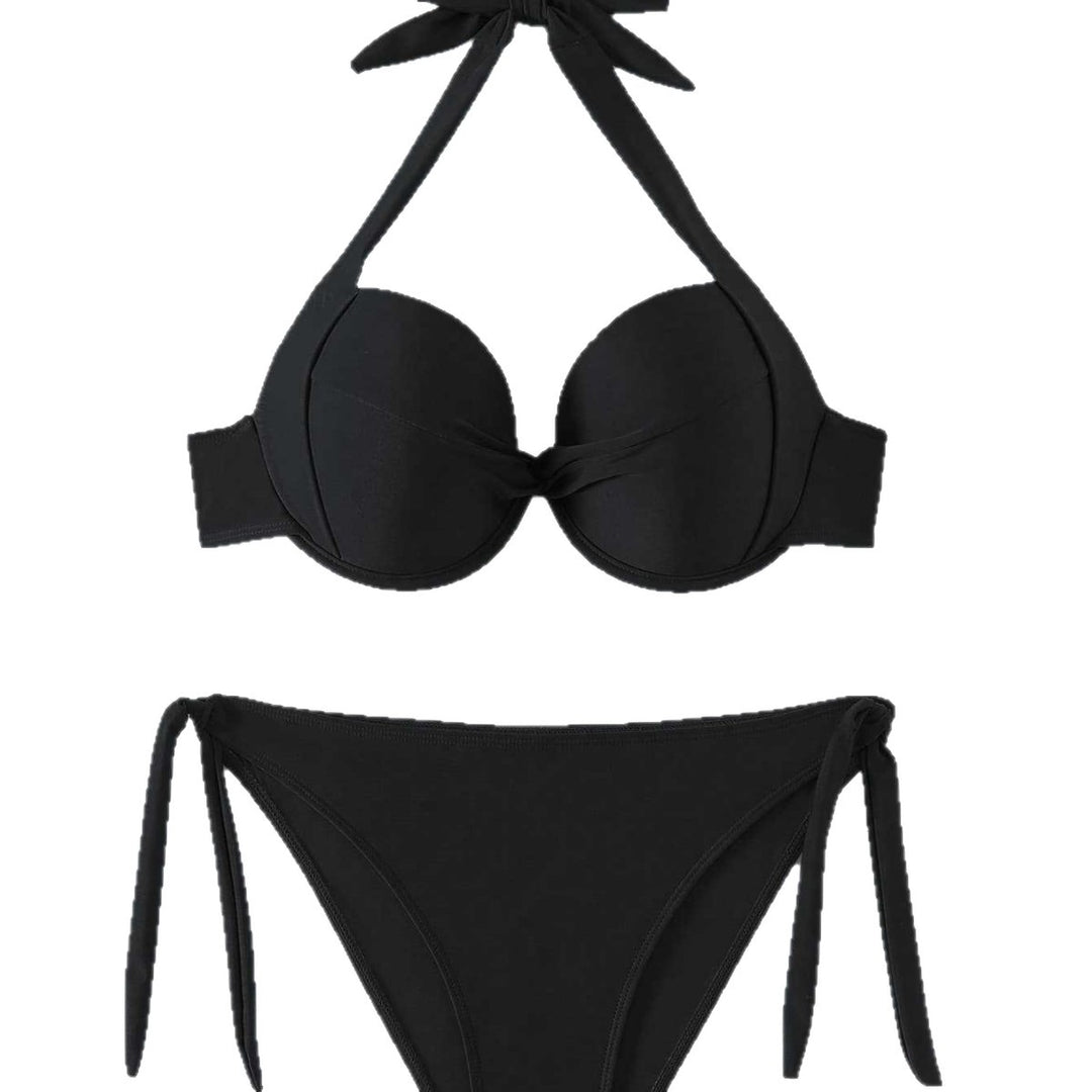 Damen Push-Up Bikini mit verspieltem Knoten-Design Echo Archiv