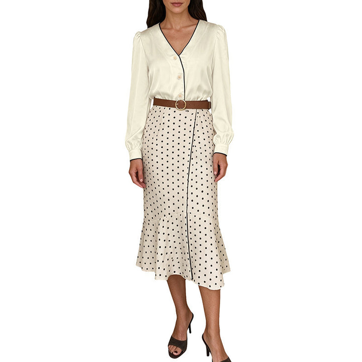 Damen Elegante Bluse mit Knopfdetails und Rüschen Echo Archiv