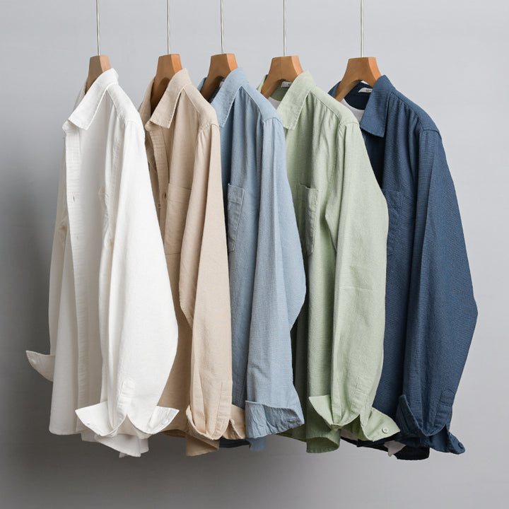 Herren Soft‑Touch Baumwollmix Overshirt im Layering‑Look mit Brusttasche Echoarchiv