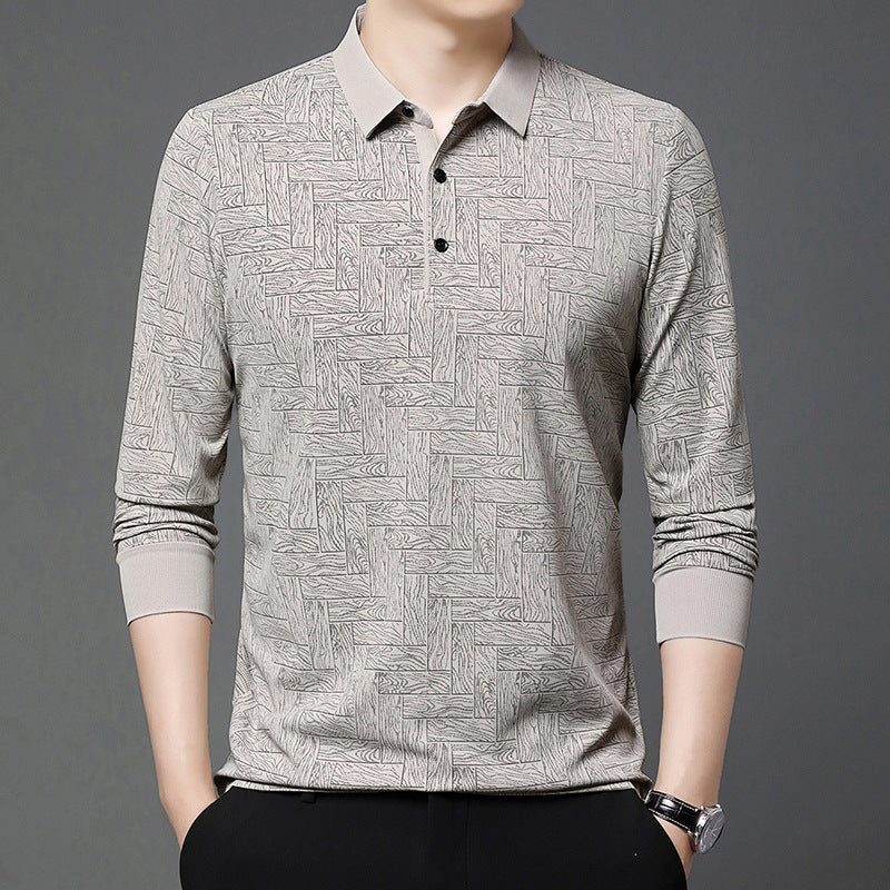 Herren modisches Polohemd mit raffiniertem Strukturdesign und eleganter Knopfleiste Echoarchiv