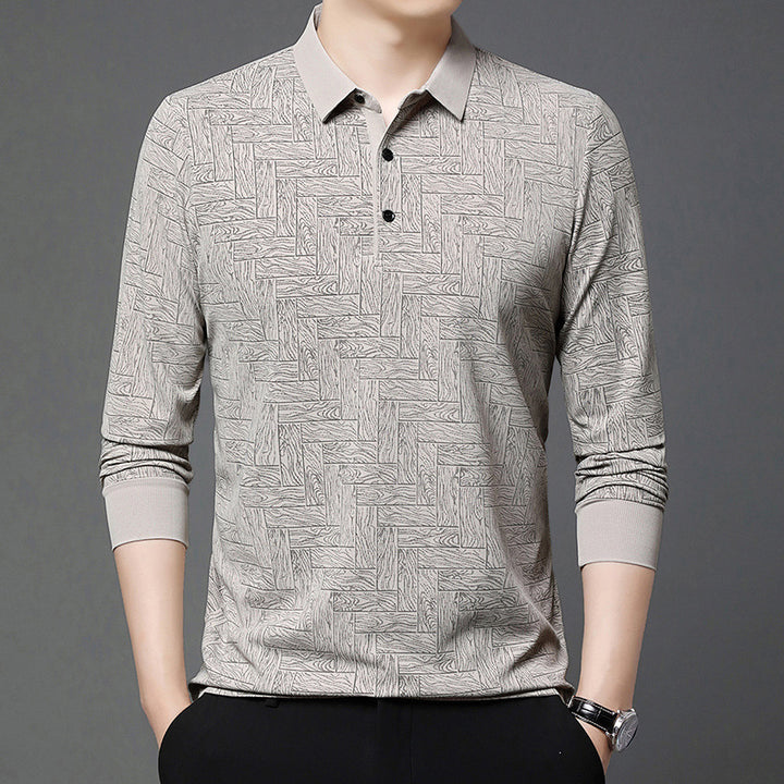 Herren modisches Polohemd mit raffiniertem Strukturdesign und eleganter Knopfleiste Echoarchiv