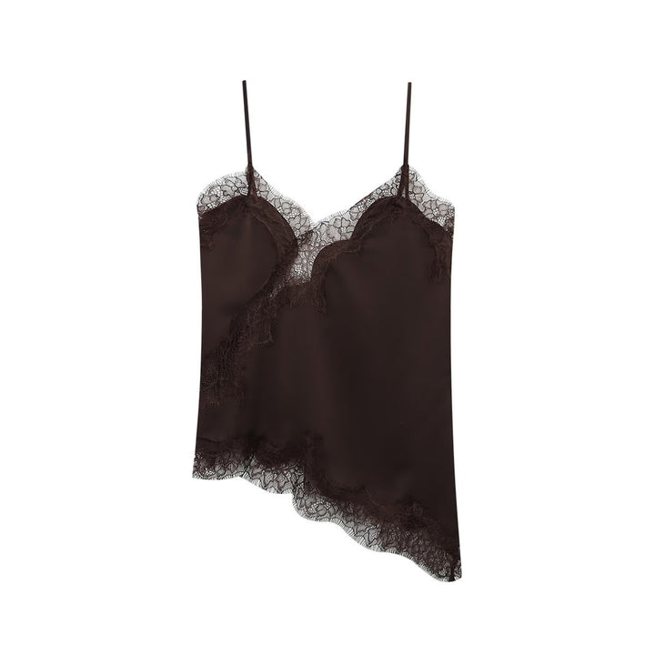 Damen-Spitzen-Camisole mit asymmetrischem Schnitt und eleganten Punkten Echo Archiv
