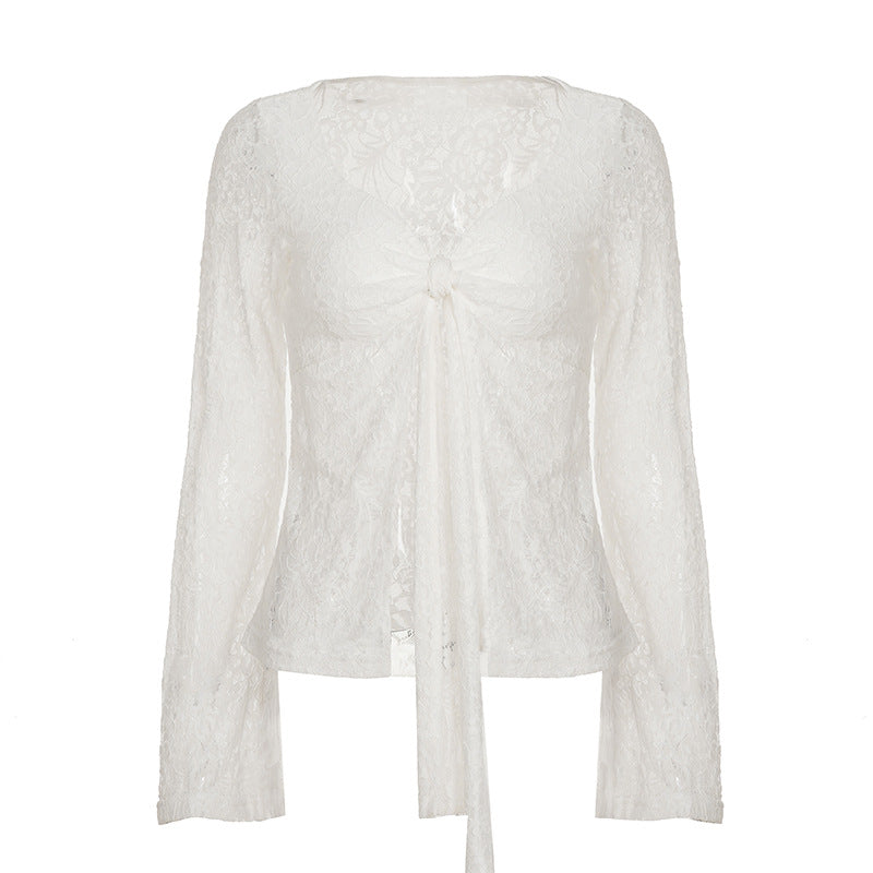 Damen Spitzentop mit eleganter Schleifenknotendetails Echo Archiv