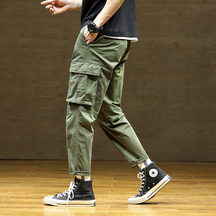 Herren Cargo-Hose mit verstellbarem Bund und funktionalen Taschen Echoarchiv