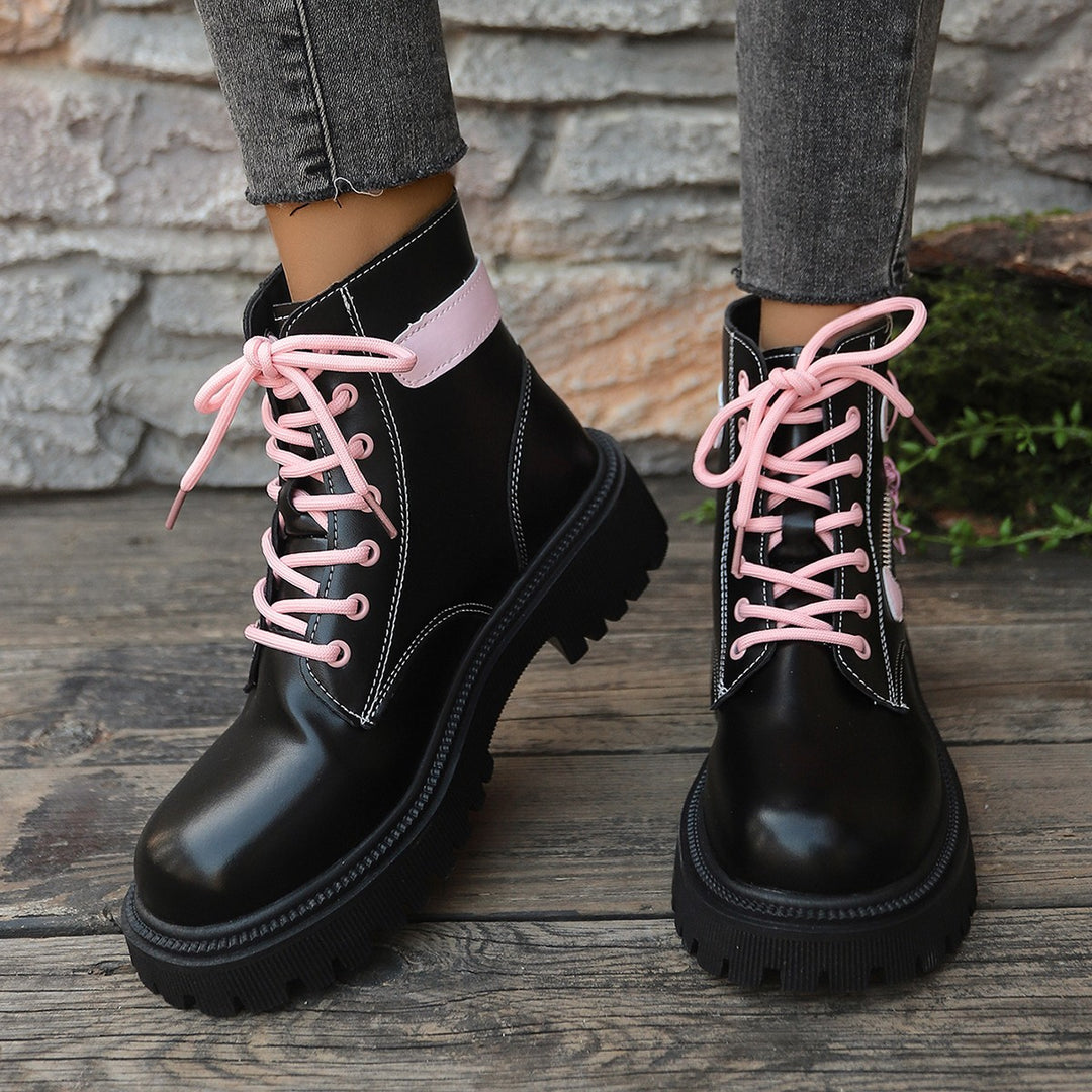 Damen Modische High-Top Boots mit Herz-Details Echo Archiv