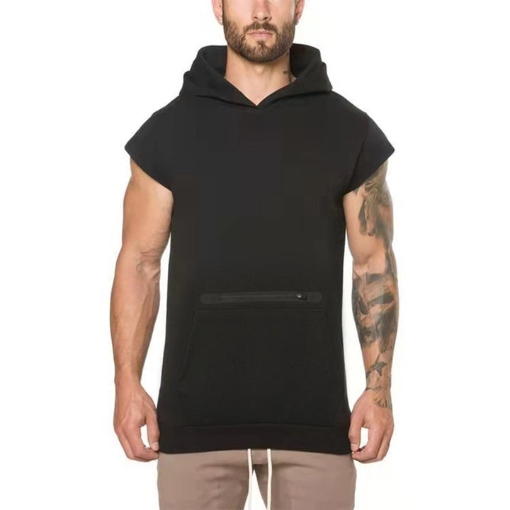 Herren Kapuzen-T-Shirt mit Ärmelloses Design und praktischer Fronttasche Echoarchiv