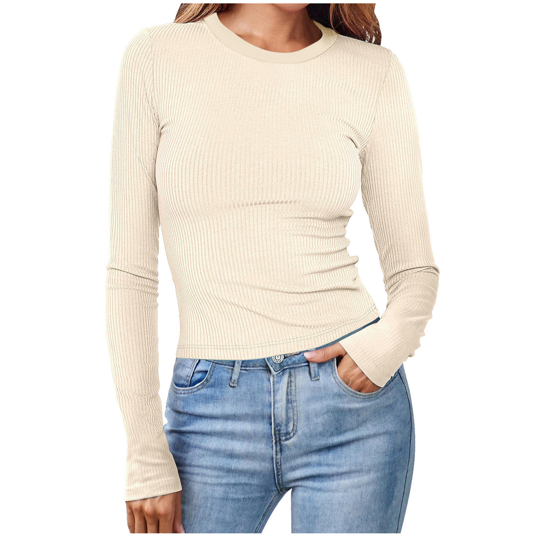 Damen figurbetontes Langarmshirt mit Rippstruktur Echo Archiv