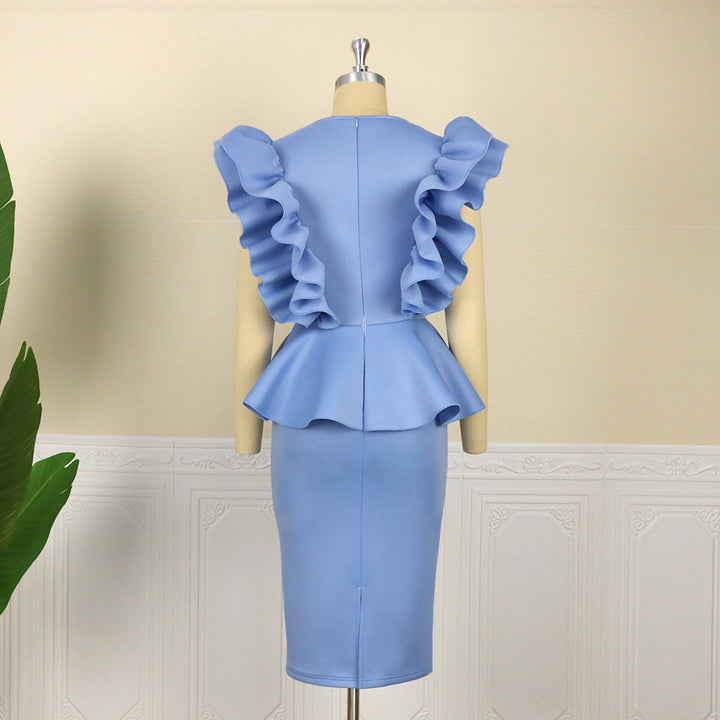 Damen Schickes Midi-Kleid mit voluminösen Rüschen Echo Archiv