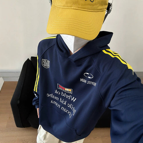 Unisex Urbaner Kapuzenpullover mit kreativen Grafiken Echoarchiv