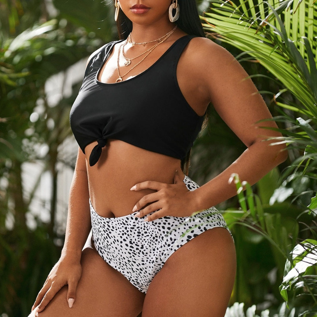 Damen Bikini-Set mit kreativem Knotendesign und hochgeschnittenen Höschen Echo Archiv