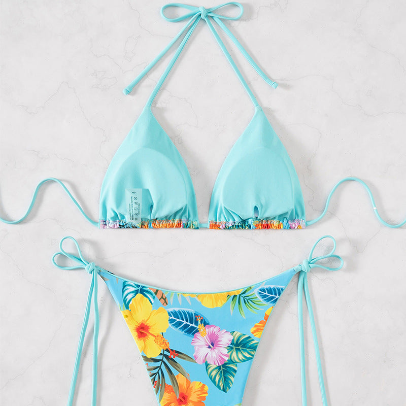 Damen Bikiniset mit floralem Muster und verstellbaren Trägern Echo Archiv