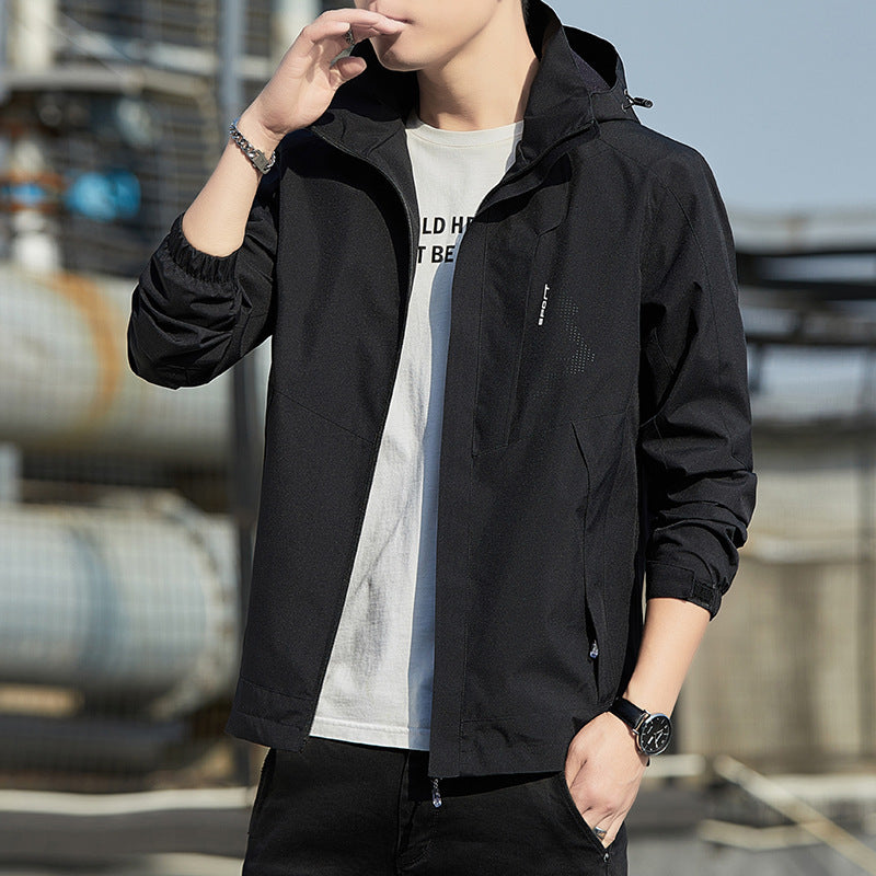 Herren Leichte Kapuzen-Softshelljacke mit winddichter Membran und minimalistischem Urban‑Schnitt Echo Archiv