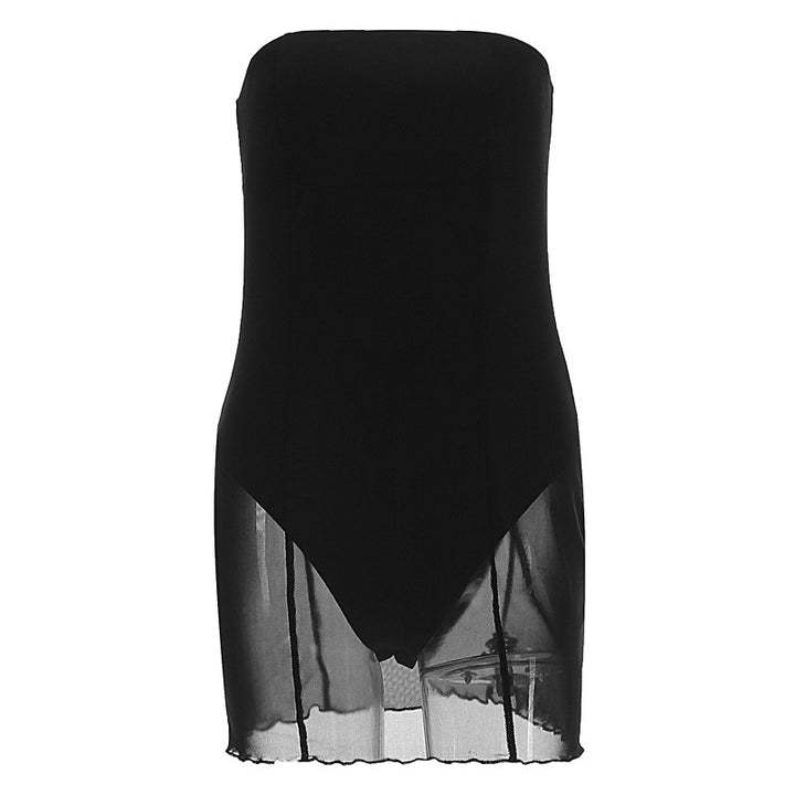 Damen Figurumspielendes Minikleid mit transparentem Unterrock Echo Archiv