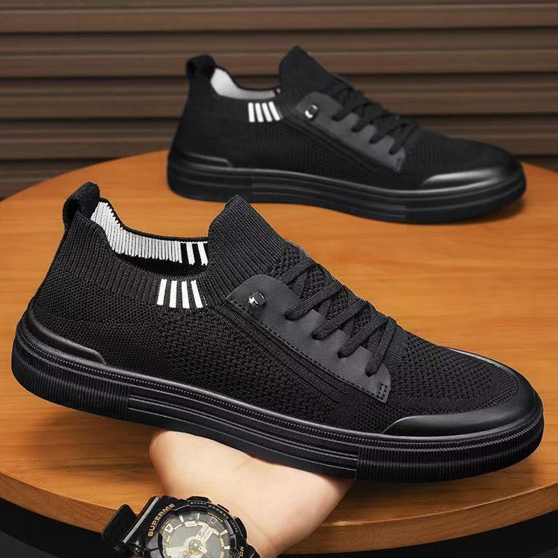 Herren Low-Top Strick-City-Sneaker mit elastischem Schaft, seitlichem Reißverschluss und stoßdämpfender Gummisohle Echoarhiv – Norré