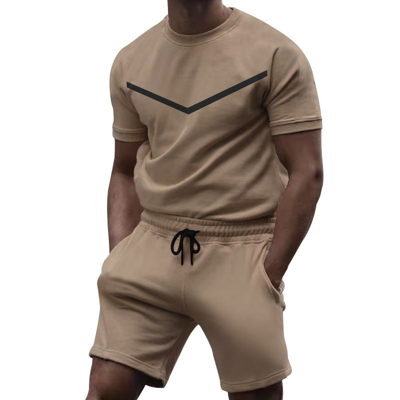 Herren Sportliches Kurzarm-Outfit mit elastischem Bund und praktischen Taschen Echoarchiv