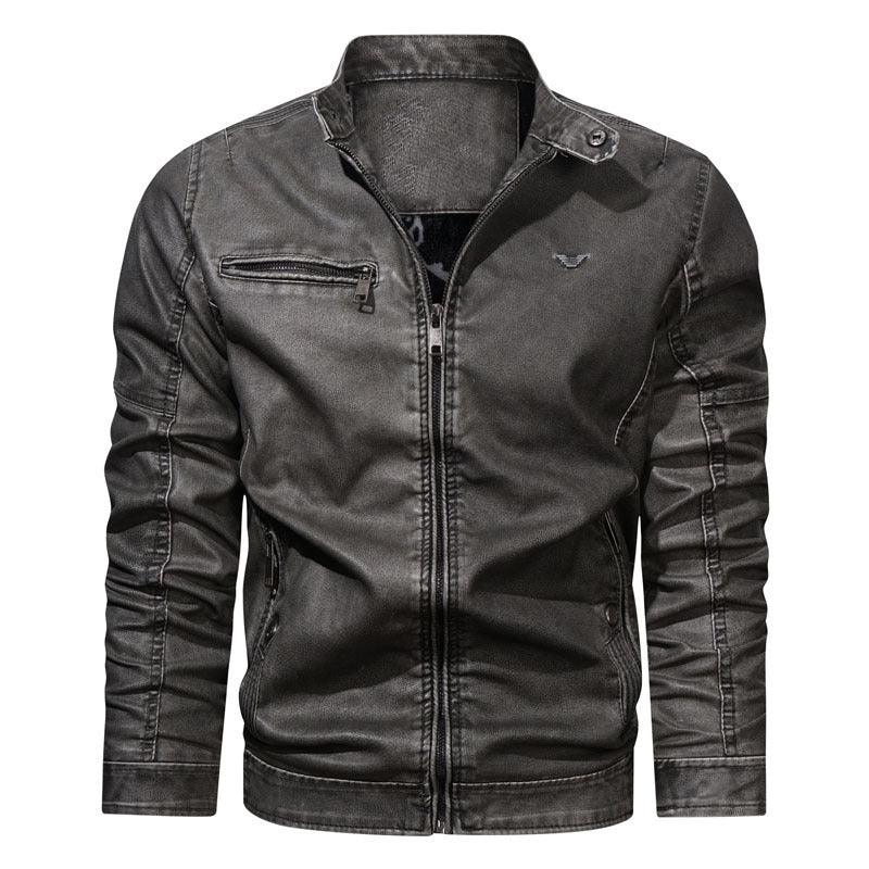 Herren Slim‑Fit Jeansblouson mit Used‑Optik, Reißverschluss‑Brusttasche und gesteppter Ärmelpartie Echo Archiv