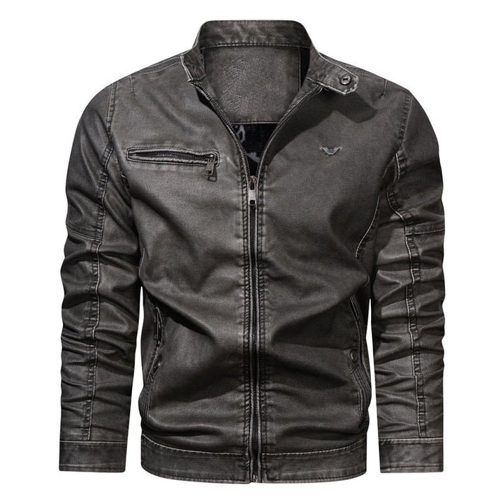 Herren Slim‑Fit Jeansblouson mit Used‑Optik, Reißverschluss‑Brusttasche und gesteppter Ärmelpartie Echo Archiv