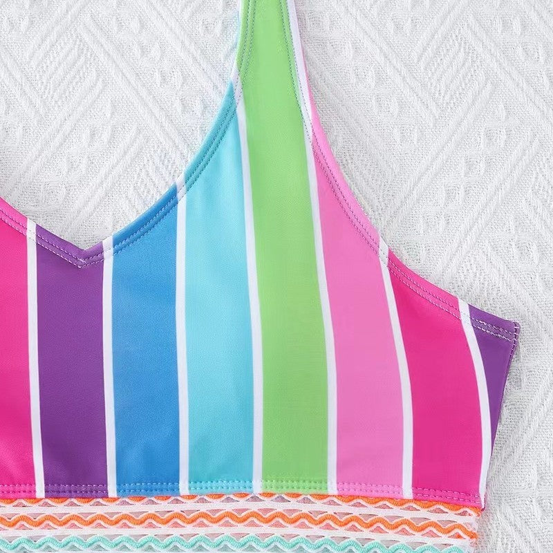Damen Bikini-Set mit breitem Farbblockdesign und hohem Bündchen Echo Archiv
