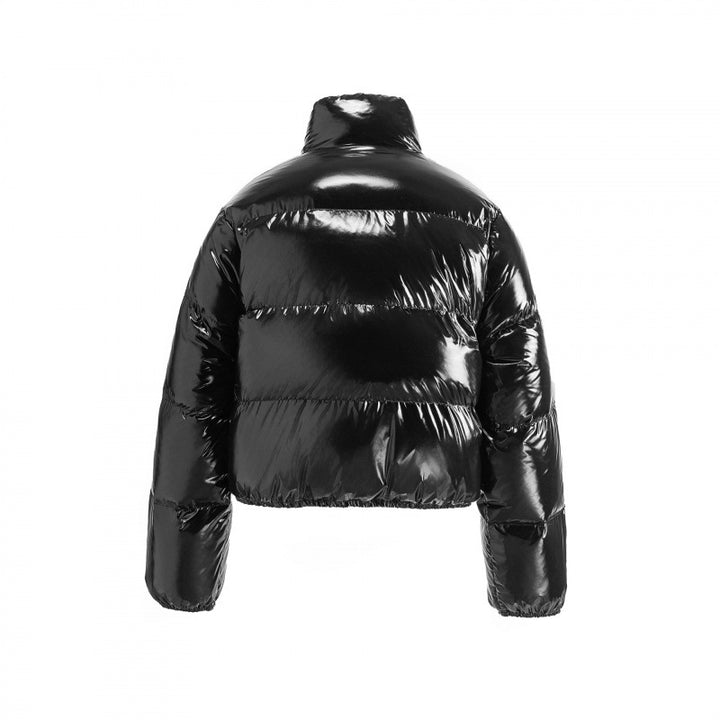 Damen Kurz geschnittene glänzende Steppjacke im Cropped‑Fit mit hohem Stehkragen Echo Archiv